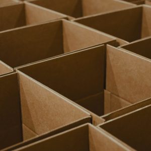 Open shipping boxes for an online store