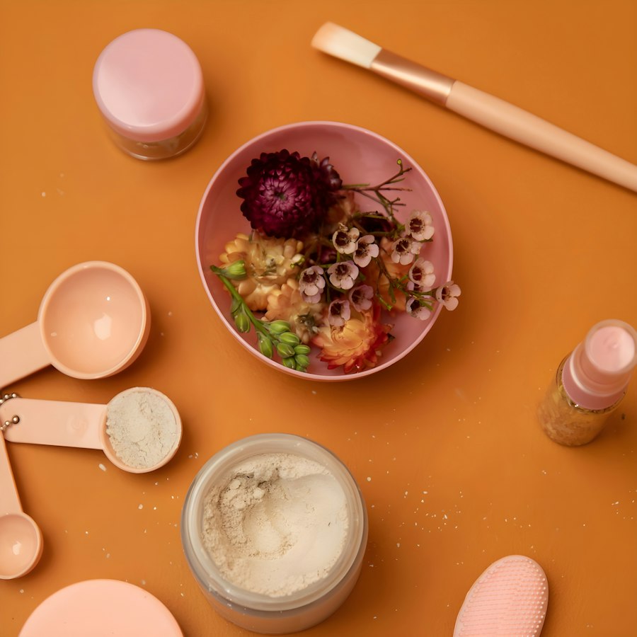 Cosmetic ingredients flat lay