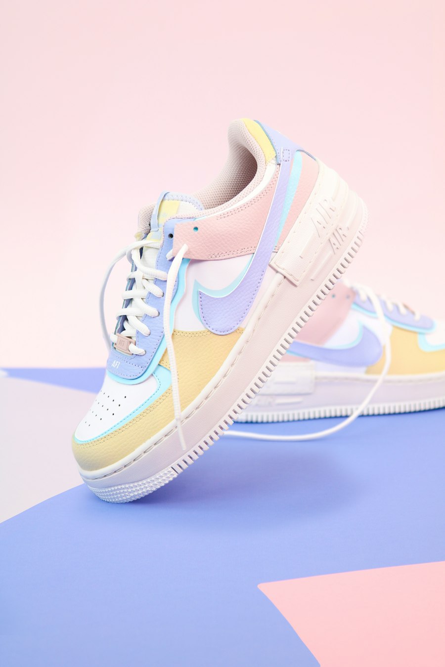 Pastel sneakers product shot